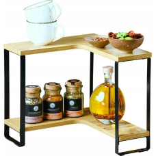 Kesper Narożna półka kuchenna z drewnianymi półkami, 30 x 30 x 28 cm