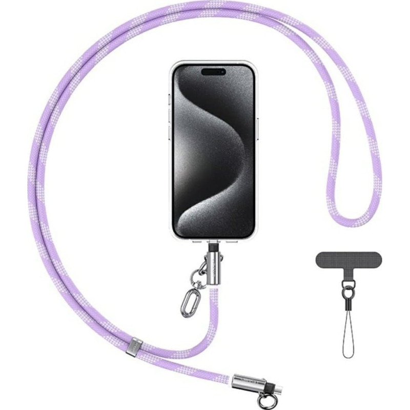 Usams Smycz do telefonu z kablem do ładowania  Usams SJ746 30W USB-C do Lightning 1.2m fioletowy