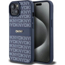 Dkny DKNY DKHCP15SPRTHSLB iPhone 15 / 14 / 13 6.1" niebieski/blue hardcase Leather Mono Stripe & Metal Logo