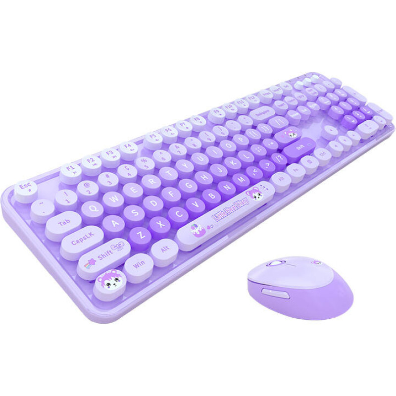 Mofii Sweet New 2.4G Wireless Keyboard + Mouse Set (Purple)