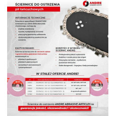 Andre ŚCIERNICA DO OSTRZENIA ŁAŃCUCHÓW 105 x 3,2 x 22,2mm CRA60K7VE01 - 35