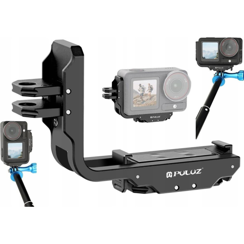 Puluz Uchwyt Szyna Klatka Poziom Pion 1/4'' i GoPro do DJI Osmo Action 5 Pro / 4 / PU768B
