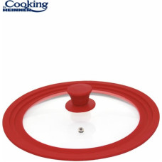 Vāks stikla ar regulejamu silkona malu, sarkans 16/18/20cm HR-AER-16D20R, COOKING BY HEINNER