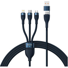 Baseus 3in1 USB cable Baseus Flash Series 2, USB-C + micro USB + Lightning, 100W, 1.2m (blue)