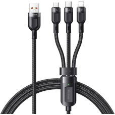 Mcdodo 3in1 USB to USB-C / Lightning / Micro USB Cable, Mcdodo CA-0930, 6A, 1.2m (Black)