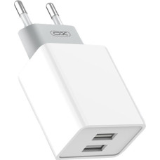 XO Wall charger XO L65, 2x USB + USB cable (white)