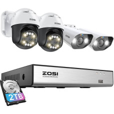 Zosi IP Camera ZOSI 2 pcs C296 WiFi 5MP & 2 pcs C182 WiFi 8MP + NVR 8ch + 2TB HDD