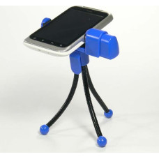 Logo Selfie stick Logo mobile phone on the table, blue, thermoplastic