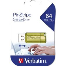 Verbatim Pendrive Verbatim Verbatim USB flash disk, USB 2.0, 64GB, Store,N,Go PinStripe, zielony, 49964, do archiwizacji danych