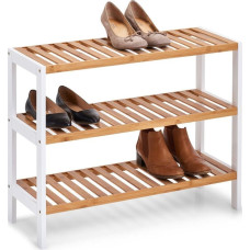Zeller Biała szafka na buty z włókna bambusowego, szafka do przedpokoju, stojak na buty, regał na buty, ławka na buty, meble bambusowe, ZELLER