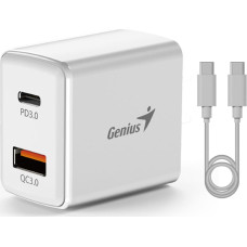 Genius Ładowarka Genius Genius Zasilacz / sieciowy adapter 20W, 2-portowy, USB-C, USB-A, PD-20ACP
