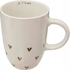 Secret De Gourmet Kubek ceramiczny biały z serduszkami FLORAL, 440 ml