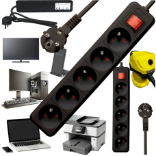 Bounn Listwa zasilająca Bounn BOUNN listwa zasilaj&Auml;ca antyprzepi&Auml;ciowa 5 gniazd 3 m czarna 16A