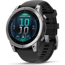 Garmin fēnix® E AMOLED stainless steel with a black silicone band