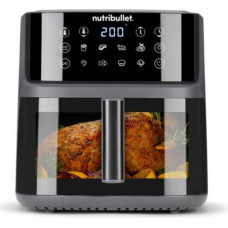 Nutribullet CRISPLITE VISION air fryer (black/silver, 2,000 watts, 8-liter basket, with viewing window)