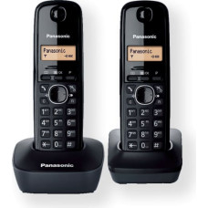 Panasonic | Cordless | KX-TG1612FXH | Built-in display | Caller ID | Black | Conference call | Phonebook capacity 50 entries | Wireless connection