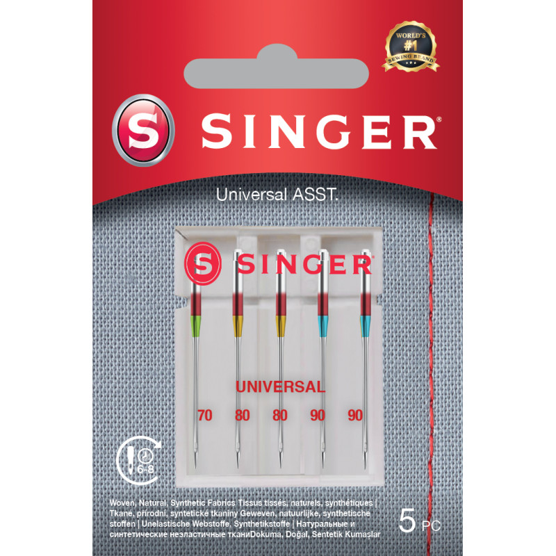 Singer | Universal Needle ASST 5PK for Woven Fabrics