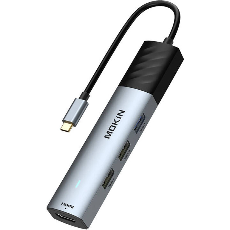 Mokin HUB 5in1 MOKiN USB-C PD 3.0 100W (silver)