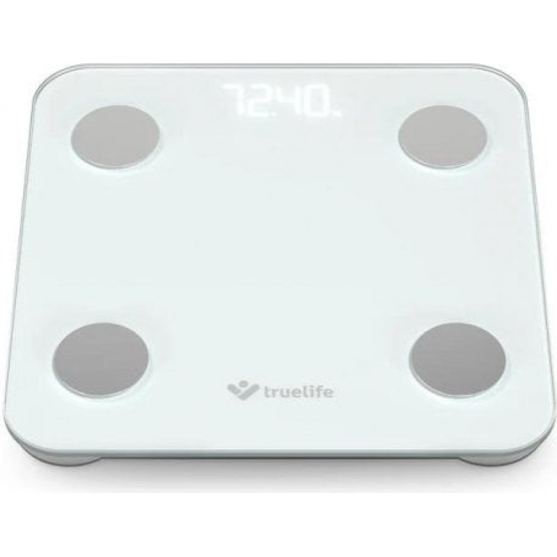Truelife Waga łazienkowa TrueLife Waga diagnostyczna bluetooth FitScale W1 BT biała kolorowy LCD 0,2 ~ 180 kg iOS, System Android