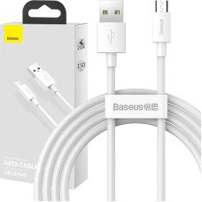 Baseus Simple Wisdom Data Cable Kit USB to Micro 2.1A (2PCS/Set) 1.5m White