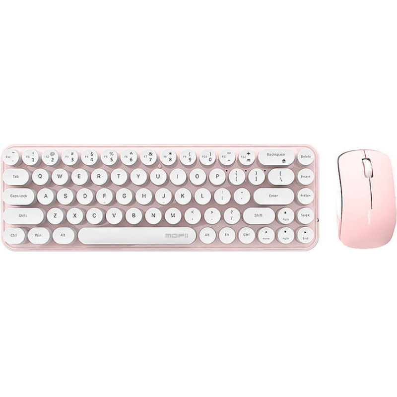 Mofii Wireless keyboard + mouse set MOFII Bean 2.4G (White-Pink)