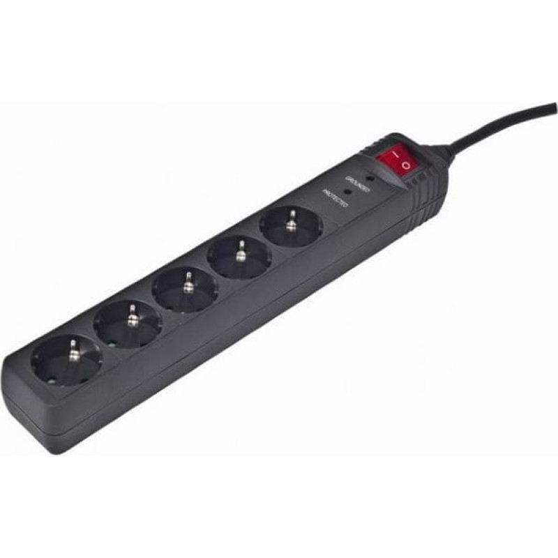 Energenie Surge Protector SPG5-C-15/ 4.5 m/ 5 Sockets/ Black
