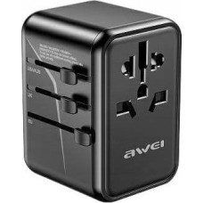 Awei Ładowarka Awei Ładowarka sieciowa podr&oacute;żna AWEI C-40 2xUSB-A, 3xUSB-C 65W US/AU/EU/UK czarny/black