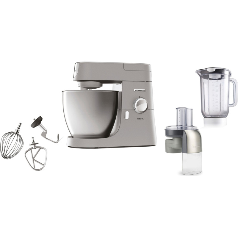 Kenwood Chef XL food processor KVL4140S silver, 1,200 watts, with mixing attachment and vegetable cutter