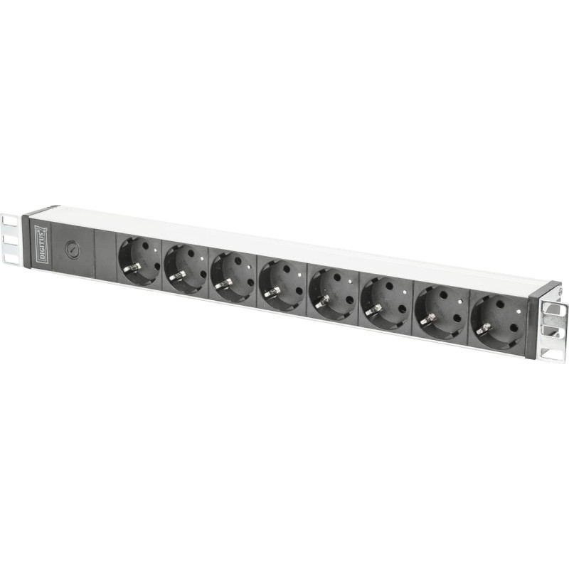 Digitus Aluminum outlet strip with pre-fuse | DN-95410 | Sockets quantity 8