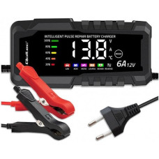 Qoltec Mikroprocesorowa ładowarka 12V 6A | Prostownik z funkcjš naprawy do akumulatora AGM GEL LiFePO4 | LCD