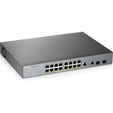 Zyxel GS1350-18HP-EU0101F tīkla pārslēgs Vadīts L2 Gigabit Ethernet (10/100/1000) Power over Ethernet (PoE) Pelēks