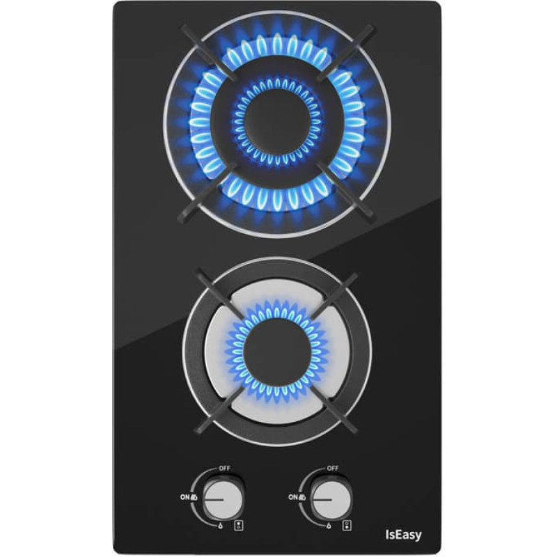 Iseasy MGBG-312A dual-zone gas stove with glass panel