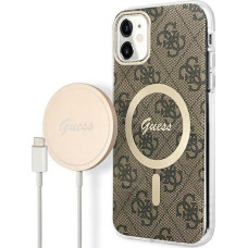 Guess Loader Guess Set Guess case + wireless charger GUBPN61H4EACSW Apple iPhone 11 brown/brown hard case 4G Print MagSafe