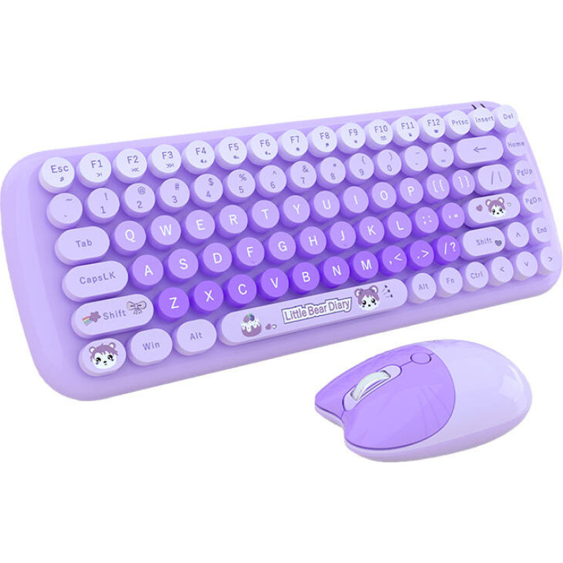 Mofii Candy New 2.4G Wireless Keyboard + Mouse Set (Purple)