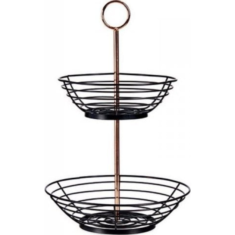 Kinvara Miska na Owoce Czarny Miedź (28,5 x 28,5 x 42,3 cm)