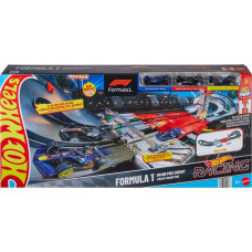 Mattel Hot Wheels Hot Wheels Racing Formula 1 Grand Prix Trackset, race track with 3 die-cast toy cars in 1:64 scale