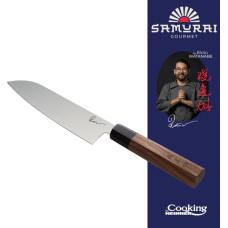 Santoku nazis 18cm SAMURAI GOURMET ebenkoka un riekstkoka rokturis HR-EVI-R18 HEINNER