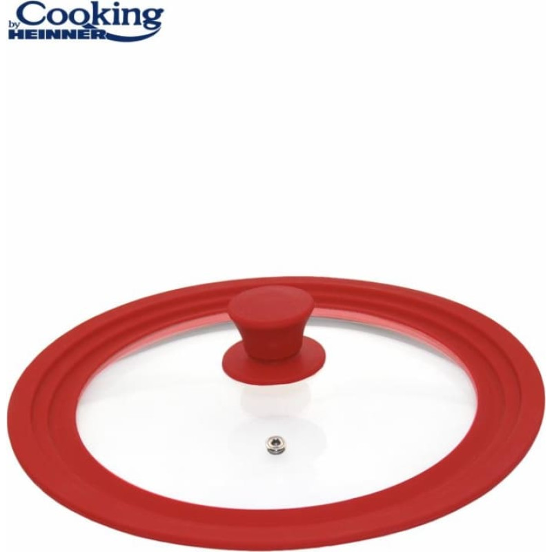Vāks stikla ar regulejamu silkona malu, sarkans 22/24/26cm HR-AER-22D26R, COOKING BY HEINNER