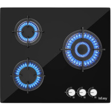 Iseasy MGBG-603 three-zone gas stove with glass panel