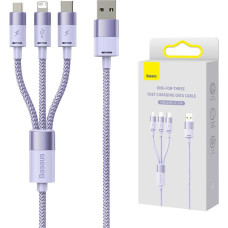 Baseus 3in1 USB cable Baseus StarSpeed Series, USB-C + Micro + Lightning 3,5A, 1.2m (Purple)