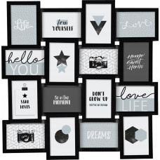 Atmosphera Ramka Atmosphera Ramki na zdjęcia, kolaż, 16 element&oacute;w, kolor czarny, Atmosphera