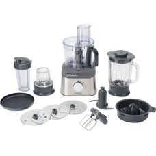 Kenwood MultiPro Compact+ food processor, silver, 800 watts, integrated scale, blender attachment and Blend-Xtract 2GO