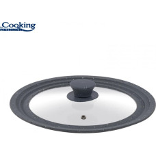 Vāks stikla ar regulējamu silkona malu, pelēks  28/30/32cm HR-AER-28D32G, COOKING BY HEINNER