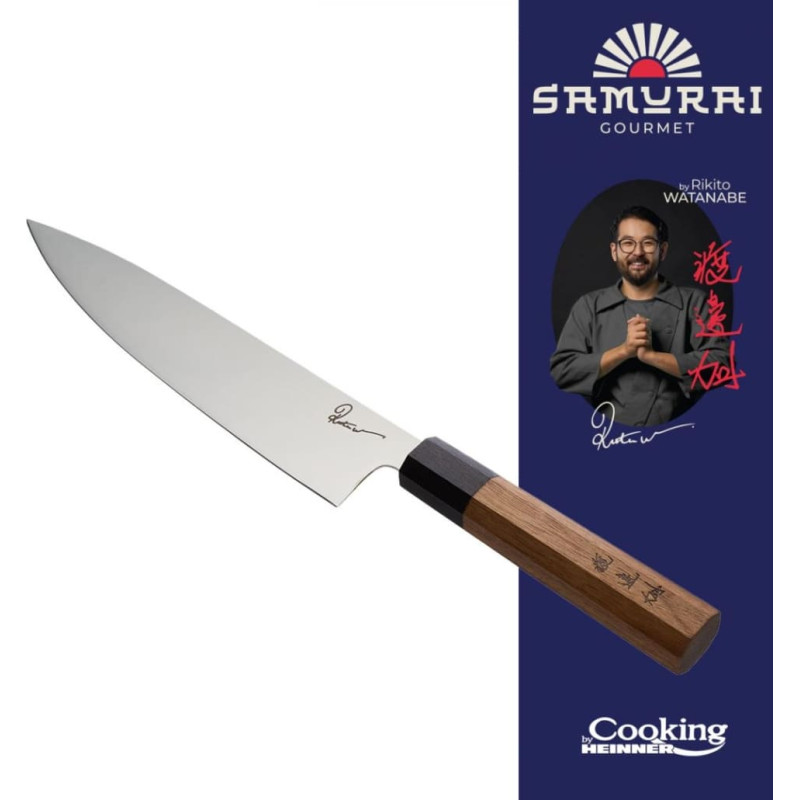 Pavāra nazis 20cm SAMURAI GOURMET ebenkoka un riekstkoka rokturis HR-EVI-R20 HEINNER