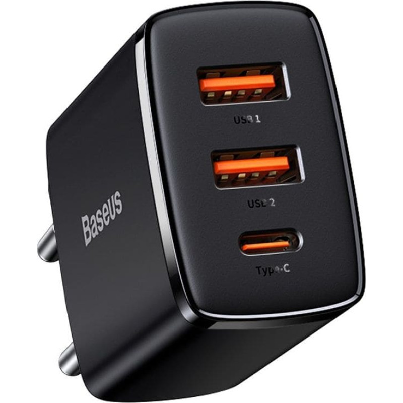 Baseus Charger Baseus CCXJ-E01 2x USB-A 1x USB-C 3 A (BSU2897BLK)