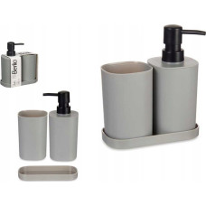 Berilo Dozownik do mydła w płynie z kubkiem na szczoteczki i podstawką, plastikowy, 3 elementy