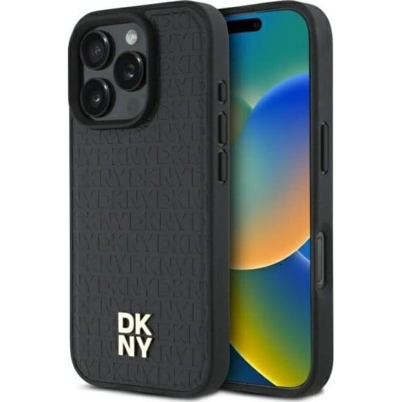Dkny DKNY DKHMP16LPSHRPSK iPhone 16 Pro 6.3"   hardcase czarny/black Repeat Pattern Stack Logo MagSafe