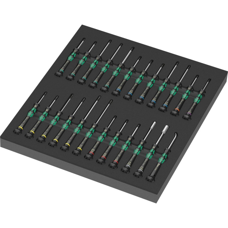Wera 9715 foam insert Kraftform Micro Set 1 9715, screwdriver black/green, for Tool Rebel workshop trolley