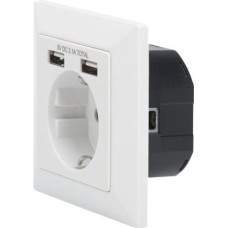 Digitus Safety socket for flush mounting with 2 USB ports | DA-70613