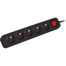 Lanberg Power strip Lanberg PS1 5 sockets 1.5 m black (PS1-05E-0150-BK)